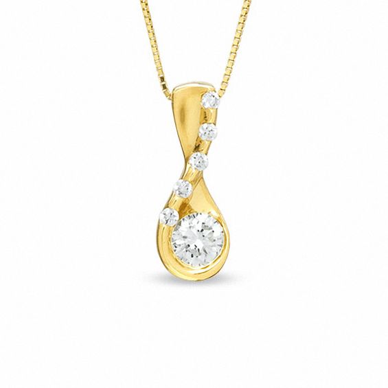 Sirena™ 3/8 CT. T.w. Diamond Solitaire Twist Pendant in 14K Gold