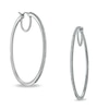 Thumbnail Image 1 of 3/8 CT. T.W. Diamond Classic Hoop Earrings in Sterling Silver