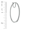 Thumbnail Image 1 of 3/8 CT. T.W. Diamond Classic Hoop Earrings in Sterling Silver