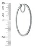 Thumbnail Image 2 of 3/8 CT. T.W. Diamond Classic Hoop Earrings in Sterling Silver