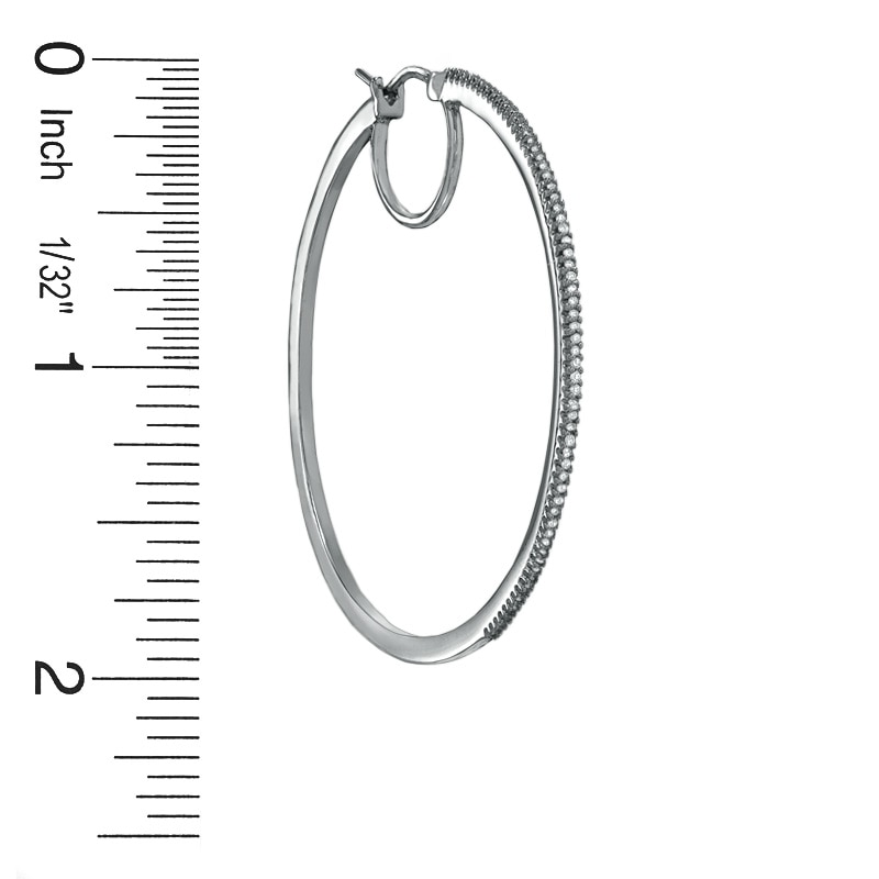 3/8 CT. T.W. Diamond Classic Hoop Earrings in Sterling Silver