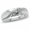 Thumbnail Image 0 of Men's Diamond Accent Slant Wedding Band in 10K White Gold