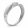 Thumbnail Image 1 of Men's Diamond Accent Slant Wedding Band in 10K White Gold