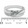 Thumbnail Image 2 of Men's Diamond Accent Slant Wedding Band in 10K White Gold