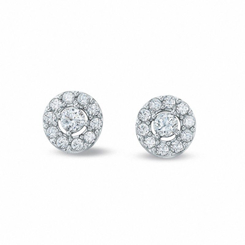 Main Image 1 of 1/2 CT. T.W. Diamond Open Frame Stud Earrings in 10K White Gold