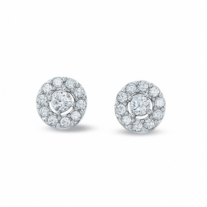 1/2 CT. T.W. Diamond Open Frame Stud Earrings in 10K White Gold