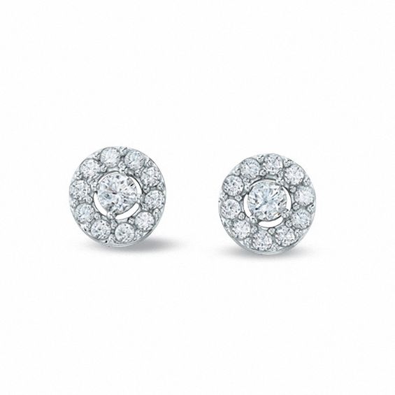 3/4 CT. T.w. Diamond Framed Stud Earrings in 10K White Gold