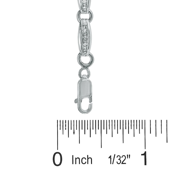 1/10 CT. T.w. Diamond Channel Boat Bracelet in Sterling Silver
