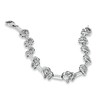 Thumbnail Image 1 of 1/5 CT. T.W. Diamond Interlocking Hearts Link Bracelet in Sterling Silver