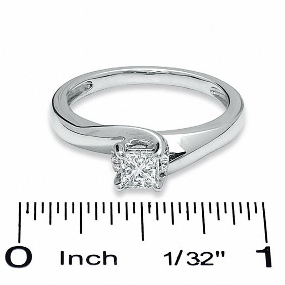 1/2 CT. T.w. Princess-Cut Diamond Twist Solitaire Engagement Ring in 14K White Gold