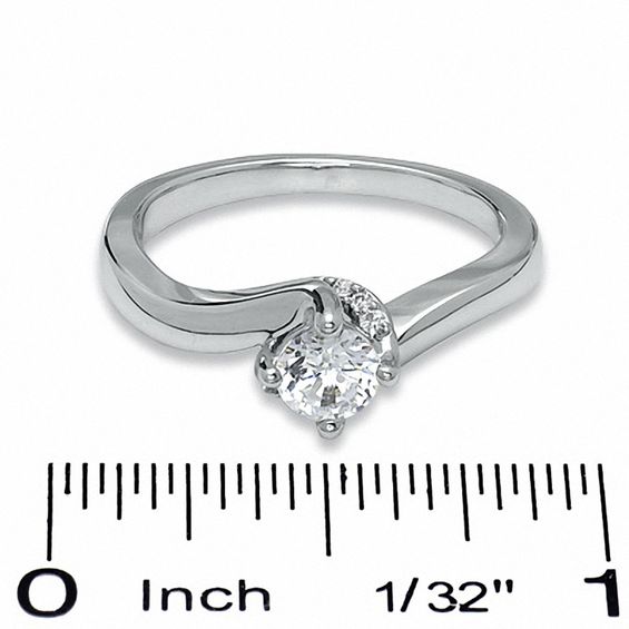 1/2 CT. T.w. Diamond Twist Solitaire Engagement Ring in 14K White Gold
