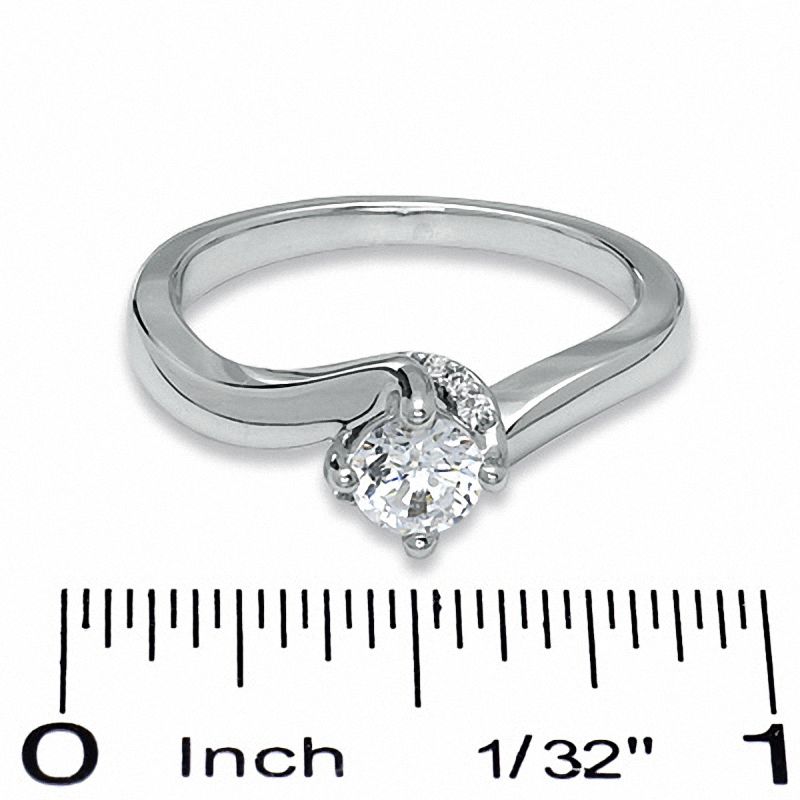 Main Image 3 of 1/2 CT. T.W. Diamond Twist Solitaire Engagement Ring in 14K White Gold