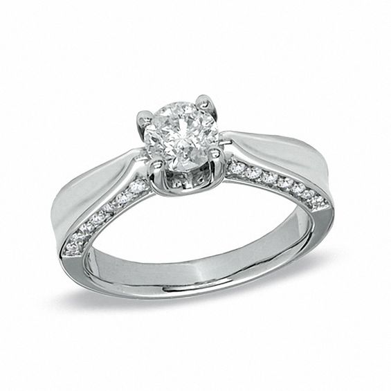 1 CT. T.w. Diamond Engagement Ring in 14K White Gold