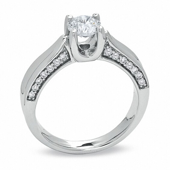 1 CT. T.w. Diamond Engagement Ring in 14K White Gold
