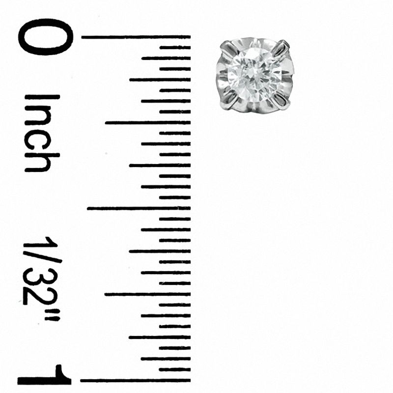 Main Image 2 of 1/2 CT. T.W. Diamond Solitaire Earrings in 14K White Gold