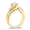 Thumbnail Image 1 of 1 CT. T.W. Diamond Three Stone Swirl Bridal Set in 14K Gold