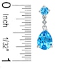 Thumbnail Image 2 of Swiss Blue Topaz Drop Earrings in 10K White Gold with Diamond Accents
