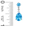 Thumbnail Image 1 of Swiss Blue Topaz Drop Earrings in 10K White Gold with Diamond Accents