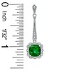 Thumbnail Image 3 of Cushion-Cut Lab-Created Emerald Vintage-Style Pendant and Earrings Set in Sterling Silver