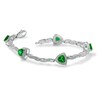 Thumbnail Image 2 of 6.0mm Trillion-Cut Lab-Created Emerald Bracelet in Sterling Silver with Diamond Accent - 7.25&quot;