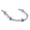 Thumbnail Image 1 of 6.0mm Trillion-Cut Amethyst Bracelet in Sterling Silver with Diamond Accent - 7.25"