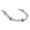 Thumbnail Image 2 of 6.0mm Trillion-Cut Amethyst Bracelet in Sterling Silver with Diamond Accent - 7.25"
