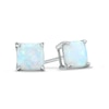 Thumbnail Image 0 of 6.0mm Cushion-Cut Lab-Created Opal Stud Earrings in 10K White Gold