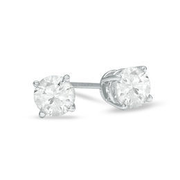 View All Earrings Zales T W Diamond Solitaire Stud Earrings In 14k White Gold