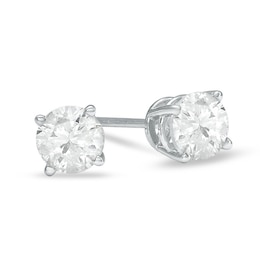 1 CT. T.W. Diamond Solitaire Stud Earrings in 14K White Gold (J/I3)