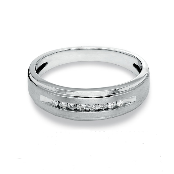 1/10 CT. T.w. Diamond Wedding Band in 10K White Gold