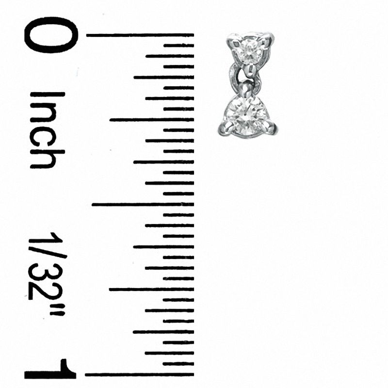 Main Image 2 of 1/2 CT. T.W. Diamond Double Drop Earrings in 14K White Gold