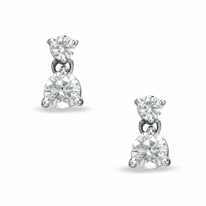 Main Image 1 of 1 CT. T.W. Diamond Double Drop Earrings in 14K White Gold