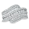 Thumbnail Image 1 of 2 CT. T.W. Round and Baguette Diamond Bypass Band in 10K White Gold