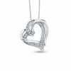 Thumbnail Image 1 of 1/10 CT. T.W. Diamond Overlap Heart Pendant in Sterling Silver