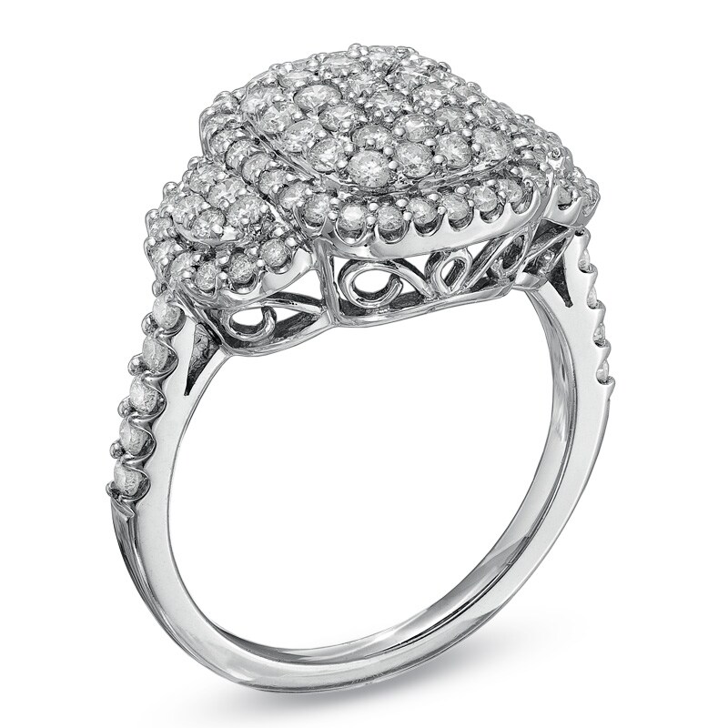 1 CT. T.W. Composite Diamond Fashion Ring in 14K White Gold