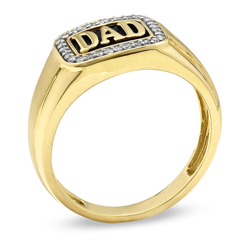 Men's 1/10 CT. T.W. Diamond Dad Ring in 10K Gold