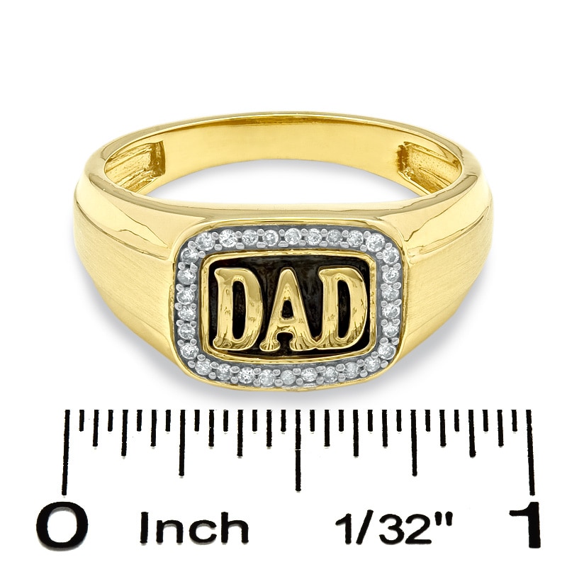 Men's 1/10 CT. T.W. Diamond Dad Ring in 10K Gold