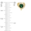 Thumbnail Image 2 of 5.0mm Heart-Shaped Lab-Created Emerald and White Sapphire Earrings in 10K Gold