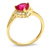 Thumbnail Image 1 of 7.0mm Heart-Shaped Lab-Created Ruby and White Sapphire Ring in 10K Gold