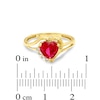 Thumbnail Image 2 of 7.0mm Heart-Shaped Lab-Created Ruby and White Sapphire Ring in 10K Gold