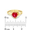 Thumbnail Image 3 of 7.0mm Heart-Shaped Lab-Created Ruby and White Sapphire Ring in 10K Gold