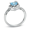 Thumbnail Image 2 of 6.0mm Heart-Shaped Blue Topaz and White Sapphire Ring in 10K White Gold