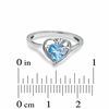 Thumbnail Image 2 of 6.0mm Heart-Shaped Blue Topaz and White Sapphire Ring in 10K White Gold