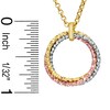 Thumbnail Image 2 of 14K Tri-Tone Gold and Sterling Silver Circle Pendant and Earrings Set