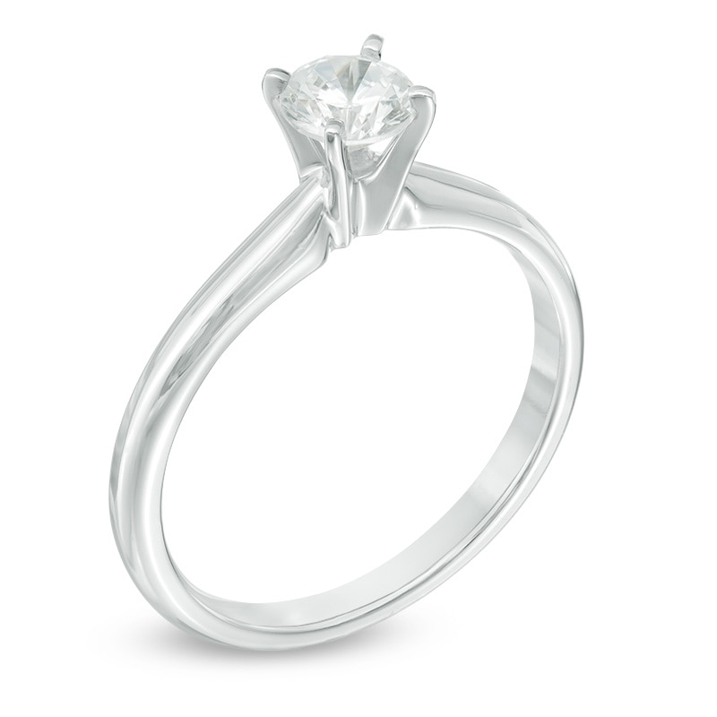 1/2 CT. Diamond Solitaire Engagement Ring in 14K White Gold (J/I3)