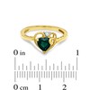 Thumbnail Image 3 of 6.0mm Heart-Shaped Lab-Created Emerald and White Sapphire Ring in 10K Gold