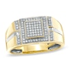 Thumbnail Image 0 of Men's 1/4 CT. T.W. Diamond Micro Cluster Square Stepped Ring in 10K Gold