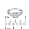 Thumbnail Image 3 of Square-Cut Lab-Created White Sapphire Framed Ring in 10K White Gold
