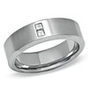 Thumbnail Image 1 of Men's 1/10 CT. T.W. Square-Cut Diamond 7.0mm Titanium Wedding Band - Size 10