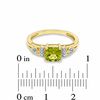 Thumbnail Image 3 of Cushion-Cut Peridot and Lab-Created White Sapphire Ring in 10K Gold